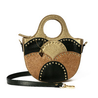 Savannah Vegan Leather Sling Green, Gold & Orange