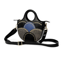 Savannah Vegan Leather Sling Black & Blue