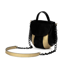 Aurora Vegan Leather Sling Black & Gold