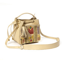 Nora Vegan Leather Sling Bag - Almond
