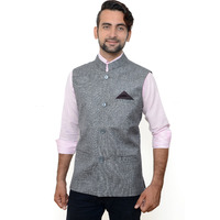OORA Men's Indian Cotton Blended Nehru Jacket Waistcoat Traditional Wedding Party Festive Season Dress