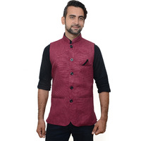 OORA Men's Indian Cotton Blended Nehru Jacket Waistcoat Traditional Wedding Party Festive Season Dress