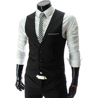 OORA Black shining Color Formal V Shape Tuxedo Style Waist Coat Fine ,Ultra Slim Fit, Half Sleeves Blazer ,Casual Jacket for Men