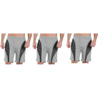 00RA WITH AS LOGO Men Cotton Sports Shorts Combo Pack Of 3 (Size-XXL, colour: Grey  ) (Color: Light Grey , Size-32 To 38 Inches Waist)