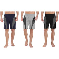 00RA WITH AS LOGO Men Cotton Sports Shorts Combo Pack Of 3 (Size-3XL, colour: Navy-Grey -Black) (Color: Dark Blue-Light Grey -Black, Size-34 To 40 Inches Waist)