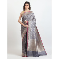 The Weavers Shop By Raavi Brocade Pure Katan Silk Handloom Banarasi Saree With Unstitched Blouse