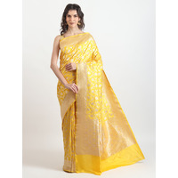 The Weavers Shop By Raavi Brocade Pure Katan Silk Handloom Banarasi Saree With Unstitched Blouse