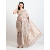 The Weavers Shop By Raavi Brocade Pure Katan Silk Handloom Banarasi Saree With Unstitched Blouse