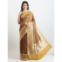 The Weavers Shop By Raavi Brocade Pure Katan Silk Handloom Banarasi Saree With Unstitched Blouse