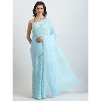 The Weavers Shop By Raavi Pure Cotton Indian Wear Hand Embroidery Chikankari Work Saree