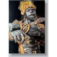 The Power | Hanuman Painting by Ashish kumar  ArtozOn - 11.7 in x 15.5 in