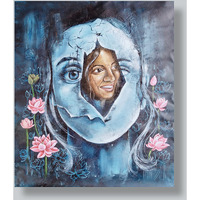 True Happiness Painting by Nandini Kushwaha | Acrylic on canvas painting  ArtozOn - 33 in x 38 in