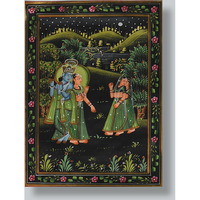 Krishna with gopies Painting by Shubham Gupta | Acrylic on cotton cloth painting  ArtozOn - 27 in x 34 in