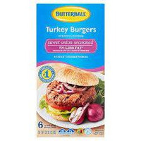 Butterball Everyday Sweet Onion Seasoned Turkey Burgers, 6 count, 32 oz (Pack of  4)