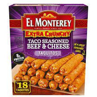 El Monterey, Extra Crunchy Beef & Cheese Taquitos, 24.2 oz (frozen) (pack Of 6)