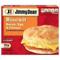 Jimmy Dean Bacon, Egg & Cheese Biscuit Sandwiches, 4 count, 14.4 oz (pack Of 6)