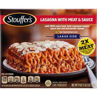 STOUFFERS LASAGNA WITH MEAT & SAUCE SATISFYING SERVINGS PASTA FROZEN FOOD 19 OZ (Pack of 6)