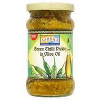 ASHOKA GREEN CHILI PICKLE IN OLIVE OIL 300G