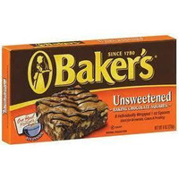 Baker's Unsweetened Baking Chocolate Bar, 4 Oz (Pack of 4) KOSHER Okd