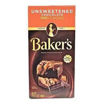 Baker's Unsweetened Baking Chocolate Bar, 4 Oz (Pack of 6) KOSHER Okd