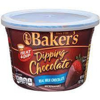 Baker's Dipping Chocolate, Milk Chocolate, 7-ounce Microwavable Tubs
