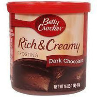 Betty Crocker Frosting, Rich & Creamy Gluten Free Frosting, Dark Chocolate, 16 Oz Canister (Pack of 8)