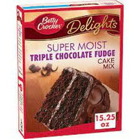 Betty Crocker Super Moist Triple Chocolate Fudge Cake Mix, 15.25 oz, 2 pk