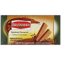 Britannia Hazelnut Flavoured Premium Cream Wafers 80 Grams, 2.82 Oz. (Pack of 2)