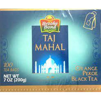 Brooke Bond Taj Mahal ORANGE PEKOE BLACK TEA 100 TEA BAGS (Pack of 2, Total Weight 14 OZ (400 g) 200 TEA BAGS