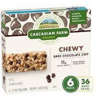 Cascadian Farm Granola Bar - Organic - Chewy - Chocolate Chip - 7.4 oz - case of 12