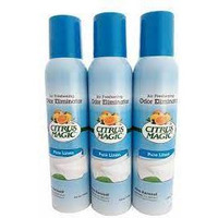 Citrus Magic Natural Odor Eliminating Air Freshener Spray Fresh Linen Pack of 3, 3.0-Ounces Each with Give-aways