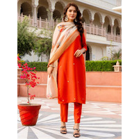 Navlik Women's BSY Viscose Embroidered Straight Kurta with Pant and Dupatta Sets (NK-684)