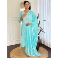 Navlik Women's Cotton Embroidered Straight Kurta with Pant and Dupatta Sets (NK-S-103)