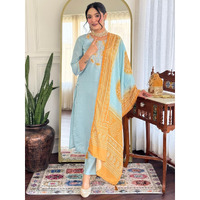 Navlik Women's Chanderi Embroidered Straight Kurta with Pant and Dupatta Sets (NK-SC-Anna)