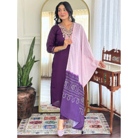 Navlik Women's Chanderi Embroidered Straight Kurta with Pant And Dupatta Sets (NK-SC-Haniaa)