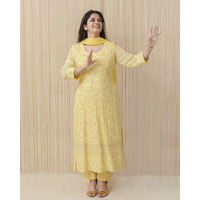 Yellow Chikan Gota Patti Viscose Georgette Suit Set