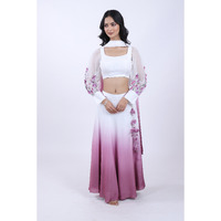 Shaded Maslin Lehenga with Handpainted Blouse.