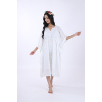 White Organic Cotton Kaftaan Dress