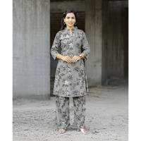MOJILAA Women's Tan Rayon Viscose 21 KG Floral & Leaf Printed Causal Co-ord Set