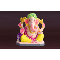 Colorful 6 Inch Eco-Friendly Ganesha Idol in Padmasana Pose