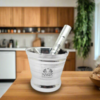 Premium Stainless Steel Mortar & Pestle Set/Khalbatta/Imam Dasta/large