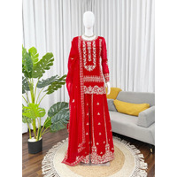 Blooming Georgette Plazzo Suit Set | Designer Thread & Sequence Work | Ethnic Indian Women???s Outfit with Dupatta