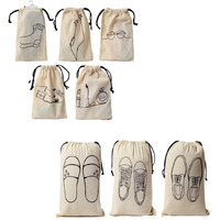 IVILLAGE Reusable Travel Combo with 5 Cotton Travel Pouches and 3 Shoe Cover For Travel(Men), Home & Storage - Pack Of 8