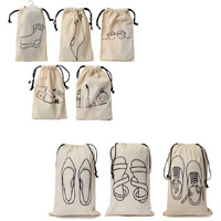 IVILLAGE Reusable Travel Combo with 5 Cotton Travel Pouches and 3 Shoe Cover For Travel(Women), Home & Storage - Pack Of 8