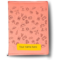 IVillage Poly Silk Printed File Folders | Suitable for Kids, Teenagers and Adults | Theme Based - Travel | Lightweight, Durable and Eco - Friendly | Pack of 1 | Peach | Size : 14*10 Inches