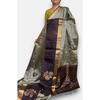 Gray Chocolate Color Designer Kanchi Pure Soft Silk Saree