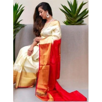 Uppada Silk Body Cream, Uppada Pallu Contrast Uppada Red Blouse