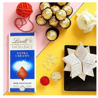Bhai Dooj Greetings Kaju Katli And Chocolates Combo