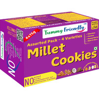 TummyFriendly Foods Ragi Millet Cookies - Assorted. Healthy Biscuits for Kids, Babies & Adults Cookies Biscuit (4 x 75 g)
