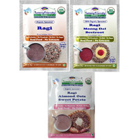 TummyFriendly Foods USDA Certified Ragi Porridge Mixes - Stage1, Stage2, Stage3 | Rich in Calcium, Iron, Fibre & Micro-Nutrients |3 Packs, 50g Each Cereal (150 g, Pack of 3, 6+ Months)